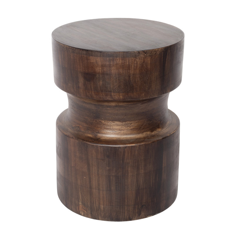 Loon Peak® Dailyn 16'' Tall Solid Wood Drum End Table Wayfair